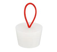 sourcing map Bouchon Conique Bouchon en Caoutchouc de Silicone 37mm à 46mm Bouchon de Baignoire Solide avec Poignée pour Tubes à Essai, Conduite d'Eau, Trou de Drainage, Blanc