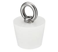 sourcing map Bouchon conique en caoutchouc de silicone 28 mm à 37 mm avec anneau pour tubes à essai, tuyau d'eau, trou de drainage, blanc