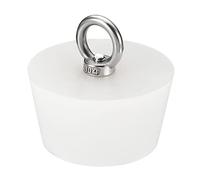 sourcing map Bouchon conique en caoutchouc de silicone de 55 mm à 68 mm avec anneau pour tubes à essai, tuyau d'eau, trou de drainage, blanc