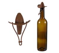 sourcing map Bouchon de vin en silicone avec visière en forme de chapeau de cowboy, bouchon de vin réutilisable, bouchon hermétique et anti-fuite, bouchon de bouteille fantaisie pour bar, fête, café