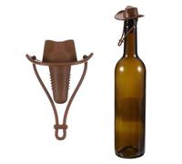 sourcing map Bouchon de vin en silicone en forme de chapeau de cowboy, bouchon de vin réutilisable, étanche, bouchon de bouteille fantaisie pour bar, vacances, fête, café