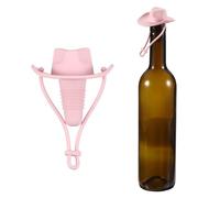 sourcing map Bouchon de vin en silicone en forme de chapeau de cowboy, bouchon de vin réutilisable, hermétique, étanche, bouchon de bouteille fantaisie pour bar, fête, fête de vacances, rose