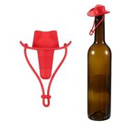 sourcing map Bouchon de vin en silicone en forme de chapeau de cowboy, réutilisable, bouchon hermétique et anti-fuite, bouchon de bouteille fantaisie pour bar, fête, fête de vacances, rouge