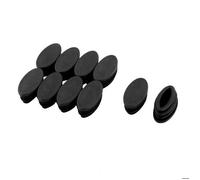 sourcing map 10pcs Bouchon Pied de Chasie Embout Capuchon Jambe Tube Insert Table Meuble Protection Ovale Plastique Noir 37×19mm