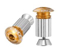 sourcing map Bouchons d'extrémité de guidon de vélo en aluminium 18 à 20 mm, réglage extensible avec vis pour VTT, vélo de route, BMX, vélo à pignon fixe, doré