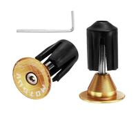 sourcing map Bouchons d'extrémité de guidon de vélo en aluminium de 16 à 21 mm, réglage extensible et verrouillable avec outil pour VTT, vélo de route, BMX, vélo à pignon fixe, doré