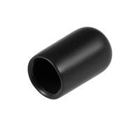 sourcing map Bouchons d'extrémité en Caoutchouc Protecteur de Filetage de Couvercle de Boulon de Tube Rond en Vinyle Noir 7.5mm