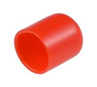 sourcing map Bouchons d'extrémité en Caoutchouc Protecteur de Filetage de Couvercle de Boulon de Tube Rond en Vinyle Rouge 18mm
