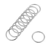 sourcing map Boucle Anneau 20mm Métal pour Sangles Sacs Ceintures Bricolage Artisanat Argenté 10Pcs