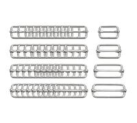 sourcing map Boucle Coulissante de réglage, 40pcs 4 Tailles Métal Rectangle Ajusteur Triglides Glisser Boucle Rouleau Stylo Boucles Glisseur Courroie Ajusteur pour Ceinture Sac(Argenté Tone)