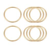 sourcing map Boucle Métal Anneau, 8pcs 40mm(1.57") ID 3mm Épaisseur Multi-usages Non Soudé pour Artisanat Ceinture Pochette Sac Main Sac Création Matériel, Doré