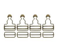 sourcing map Boucles de Salopette, 4 Ensembles de Boucles de Remplacement Rétro En Métal 35mm (1-3/8") de Largeur Intérieure Pour Pantalons, Vestes En Coton et Jeans, Ton Bronze