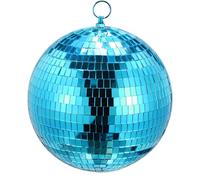sourcing map Boule de miroir, boules réfléchissantes de 20,3 cm avec anneau de suspension, bleu, pour DJ, club, scène, mariage, vacances, bar, décoration de fête