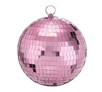 sourcing map Boule disco à effet miroir, boules disco à suspendre de 20,3 cm avec anneau de suspension pour fête, danse, mariage, scène, festival, Noël, club, décoration d'intérieur, rose