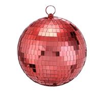sourcing map Boule disco à effet miroir, boules disco à suspendre de 20,3 cm avec anneau de suspension pour fête, danse, mariage, scène, festival, Noël, club, décoration d'intérieur, rouge