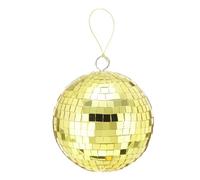 sourcing map Boule disco à facettes de 15,2 cm à suspendre avec anneau de suspension et corde pour fête, danse, mariage, scène, festival, Noël, club, décoration d'intérieur, doré