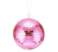 sourcing map Boule disco à facettes de 20,3 cm à suspendre avec anneau de suspension et corde pour fête, danse, mariage, scène, festival, Noël, club, décoration d'intérieur, rose