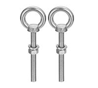 sourcing map Boulon à Œil Levage M5x50mm, 2 Ensembles avec Écrou Rondelle 304 Inox Acier Épaulement Levage Anneau Œil Boulon pour accrochage