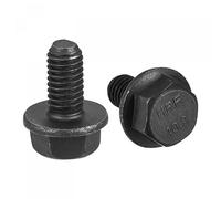 sourcing map Boulons à bride hexagonale M6 x 12 mm, 10 vis à tête hexagonale en acier au carbone de qualité 10,9