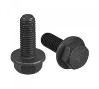 sourcing map Boulons à bride hexagonale M8 x 20 mm, 10 vis à tête hexagonale en acier au carbone de qualité 10,9, vis à métaux