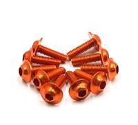 sourcing map Boulons Carénage À Tête Hexagonale M6x20mm 10pcs Orange Moto