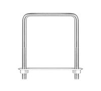 sourcing map Boulons en U carrés, 77 mm, largeur intérieure 110 mm, longueur M8 304 en acier inoxydable avec écrous et plaques, pour remorque de bateau