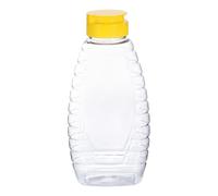 sourcing map Bouteilles de miel en plastique de 360 ml - Anti-fuite - Rechargeable - Avec couvercle à rabat pour stocker et distribuer du sirop de sauce