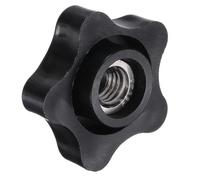 sourcing map Bouton étoile moleté 3/8"-16 en forme d'étoile cannelé à visser à travers les écrous filetés pour meubles industriels - Noir