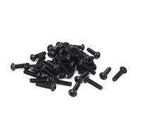 sourcing map Bouton M2,5x 10mm à tête hexagonale Bouchon à vis Noir 50