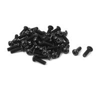 sourcing map Bouton M2,5x 8mm à tête hexagonale Bouchon à vis Noir 50