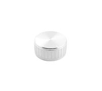 sourcing map Bouton Potentiomètre 6mm diamètre trou arbre rotatif en aluminium argenté anti-dérapant contrôle du volume 40mm x 18mm