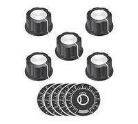 sourcing map Bouton Potentiomètre Rotatif 6mm Insert Jambe 40mm 0-100 Double Face Plaque 5Pcs