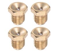 sourcing map Bouton Poussoir Graisse Huile Coupe M8x1 Inox Acier pour Lubrification Système 4Pcs