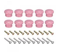 sourcing map Bouton Tiroir Bois Armoire Porte Meuble Bibliothèque Placard Rond 10Pcs 33x23mm Poignée avec Vis Rose