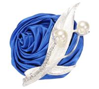 sourcing map Boutonnières pour homme/femme - Fleur artificielle avec épingle de montage pour décoration de mariage, cérémonie, bal de fin d'année, retour à la maison - Bleu
