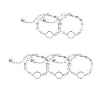 sourcing map Bracelet cabochon en acier avec plateau vierge, réglable et chaîne en forme de cœur pour bijoux à faire soi-même, 20 mm, Acier inoxydable, Pas de pierre précieuse