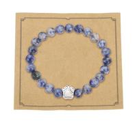sourcing map Bracelet commémoratif en pierre, motif patte de chien, maman, avec pierre précieuse naturelle, cadeau commémoratif pour femme et homme qui perd les amoureux des animaux de compagnie, les