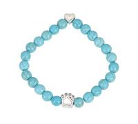 sourcing map Bracelet commémoratif en pierre précieuse naturelle avec motif patte de cœur pour chien et maman - Cadeau commémoratif pour homme et femme qui perd les amoureux des animaux de compagnie