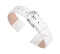 sourcing map Bracelet de Montre Bande Authentique Cuir 12mm Largeur Blanc | Lisse Plat Cuir Montre Courroie pour Hommes et Femmes