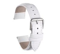 sourcing map Bracelet de Montre Cuir 24mm Relief Motif Cuir Vache avec Ressort Barres pour Homme Femme, Blanc