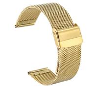 sourcing map Bracelet de montre de rechange en maille d'acier inoxydable de 20 mm à dégagement rapide réglable pour homme et femme, doré