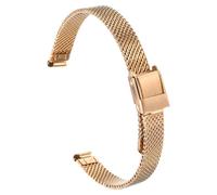 sourcing map Bracelet de montre de rechange en maille d'acier inoxydable de 8 mm à dégagement rapide réglable pour femme, or rose