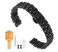 sourcing map Bracelet de montre en acier inoxydable à libération rapide en métal poli avec fermoir papillon, 18mm, Acier inoxydable, Agate