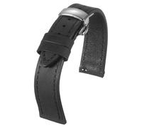 Sourcing map Bracelet de montre en cuir Bracelet de montre vintage Bracelet de remplacement à dégagement rapide avec boucle papillon en acier inoxydable pour homme et femme, 18mm, Cuir