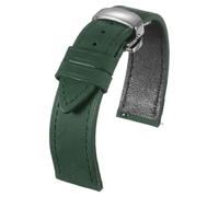 sourcing map Bracelet de montre en cuir de 20 mm, style vintage, bracelet de rechange avec boucle papillon en acier inoxydable pour homme et femme, vert