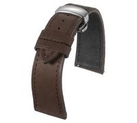 sourcing map Bracelet de montre en cuir de 20 mm, style vintage, bracelet de rechange avec boucle papillon en acier inoxydable pour homme et femme, marron foncé