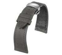 sourcing map Bracelet de montre en cuir de 20 mm, style vintage, bracelet de rechange avec boucle papillon en acier inoxydable pour homme et femme, gris