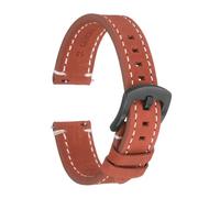 sourcing map Bracelet de montre en cuir de vachette à dégagement rapide avec boucle noire pour homme et femme