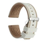sourcing map Bracelet de montre en silicone souple à dégagement rapide avec boucle argentée pour homme et femme, 20mm, Pas de pierre précieuse