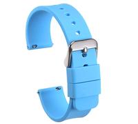 sourcing map Bracelet de Montre Silicone 12mm Largeur Souple Dégagement Rapide Caoutchouc Remplacement Montre Bande avec Inox Acier Boucle pour Homme Femme, Léger Bleu